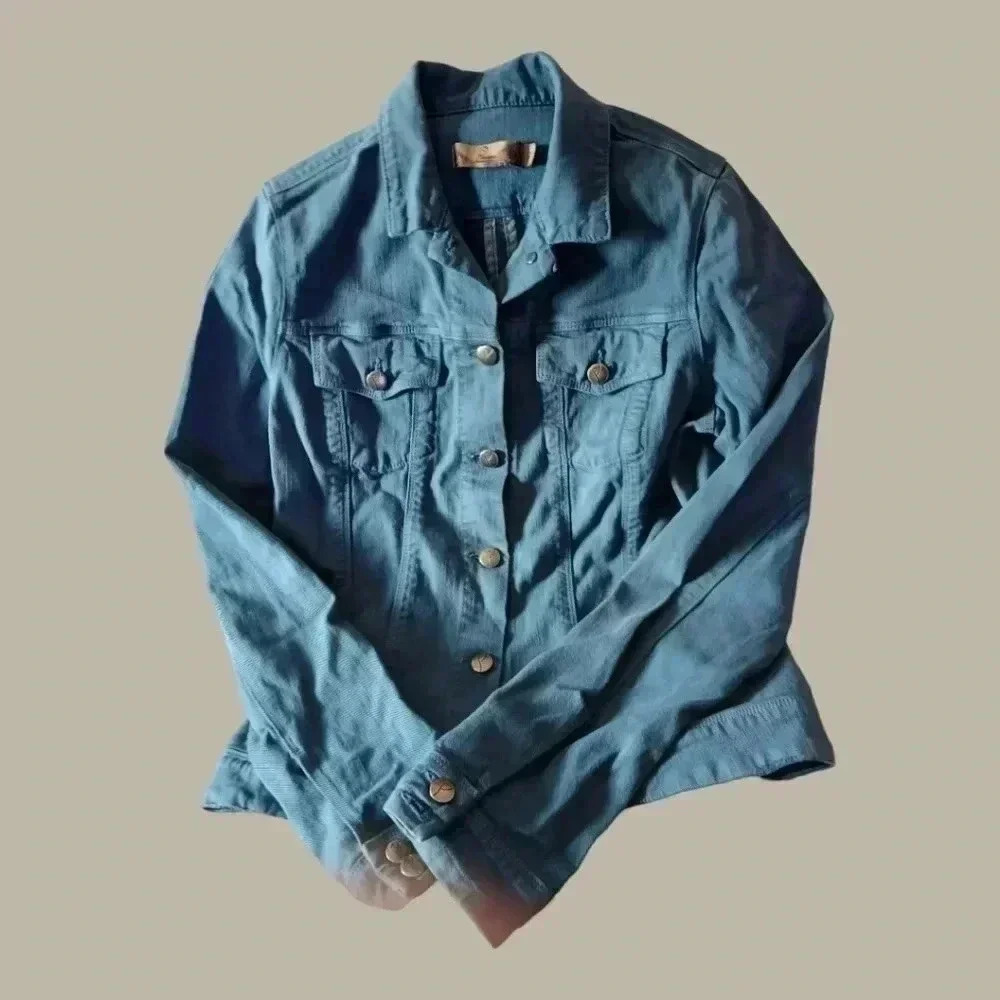 Paige denim jacket teal Medium